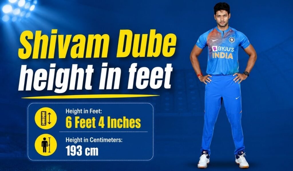 Shivam Dube Height in Feet